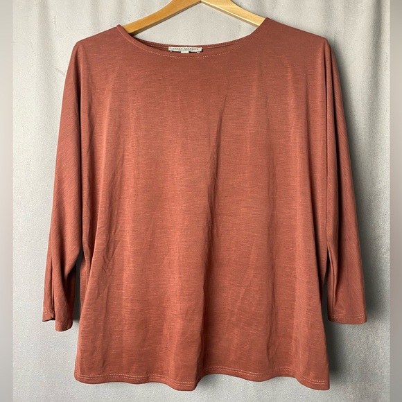 Green Envelope Tops - Green Envelope Terracotta Utility Modern Earthy Minimalist Long Sleeve Top M